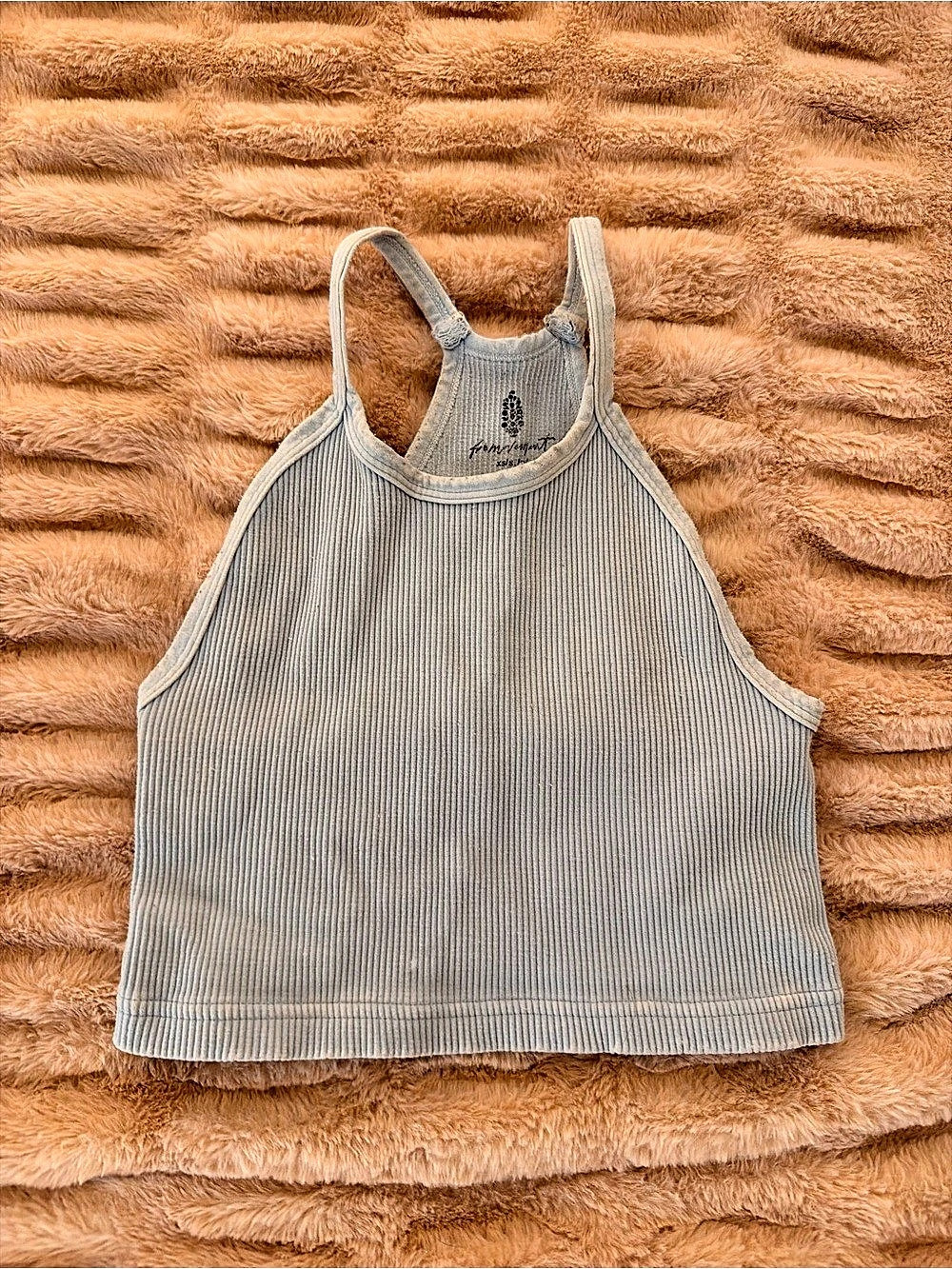 Free People Good Karma Tank Ribbed - Light Blue